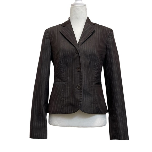 Victoria’s Secret Body by Victoria Gray Pinstripe 3 Button Structured Blazer - Picture 1 of 11